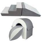 Foam blokken - soft play - brug set met glijbaan - wit grijs, Ophalen of Verzenden, Nieuw