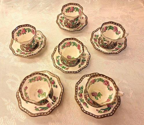 Coalport - Koffieservies (6) - Porselein - Indische boom, Antiek en Kunst, Antiek | Glas en Kristal
