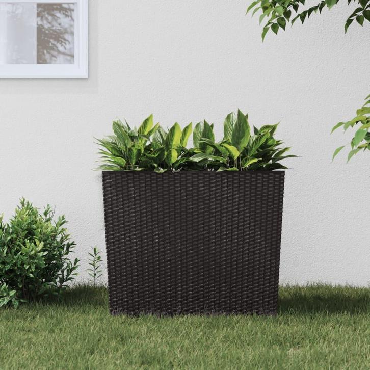 vidaXL Plantenbak met uitneembare bak rattan-look 12/44 L PP, Tuin en Terras, Bloembakken en Plantenbakken, Minder dan 60 cm, Nieuw