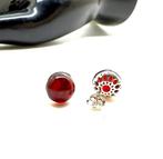 Natuurlijke Baltische amberoorbellen in kers - Zilver 925, Nieuw