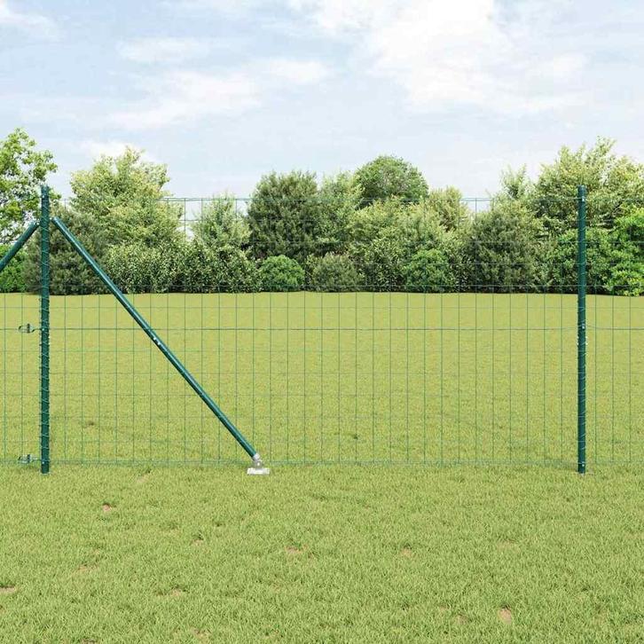 vidaXL Hek met Paal Groen 1,2 x 10 m Staal en PVC, Tuin en Terras, Schuttingen, Nieuw, IJzer, Verzenden