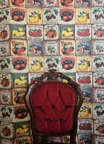 Vintage stof met fruitstickers - 300x280cm - Midden-eeuwse