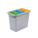 Polymax afvalscheidingsbak 40 ltr - grijs/groen/geel/blauw, Verzenden, Nieuw