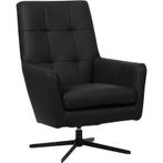 Leren draaifauteuil Central - Toledo Nero (zwart), Huis en Inrichting, Fauteuils, Nieuw, Ophalen of Verzenden, 75 tot 100 cm, Industrieel, Modern