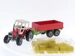 Schaal 1:32 Siku 3050 Massey Ferguson + Siku 2413 Kiepwag..., Hobby en Vrije tijd, Modelauto's | 1:32, Ophalen of Verzenden, Zo goed als nieuw