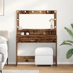 vidaXL Kaptafel met LED-verlichting - Vintage Hout -, Verzenden, Nieuw