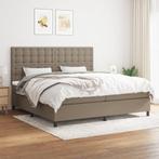 vidaXL Boxspring met matras stof taupe 200x200 cm, Verzenden, Overige maten, 200 cm, Stof
