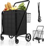 Boodschappentrolley - Boodschappenwagen - tot 150kg - Zwart, Huis en Inrichting, Verzenden, Zo goed als nieuw