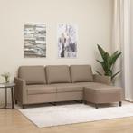 vidaXL Driezitsbank met voetenbank 180 cm kunstleer, Huis en Inrichting, Banken | Bankstellen, Verzenden, Leer, 200 tot 250 cm