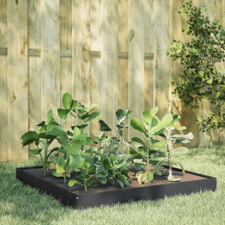 vidaXL Plantenbak verhoogd 100x100x18,5 cm staal, Tuin en Terras, Bloembakken en Plantenbakken, Nieuw, Metaal, Verzenden