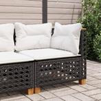 vidaXL Tuinhoekbank met kussens poly rattan zwart, Verzenden, Nieuw, Rotan