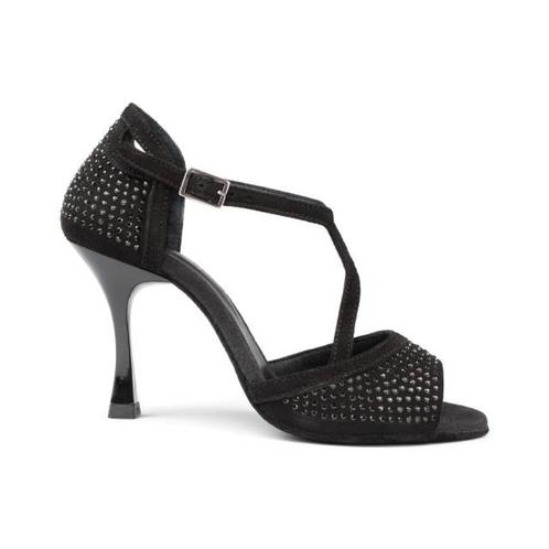PD507 Dansschoenen Nubuck met Zwart Strass, Sport en Fitness, Ballet, Verzenden
