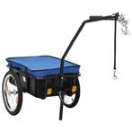 vidaXL Fietstrailer/trekwagen 155x60x83 cm staal blauw, Verzenden, Nieuw