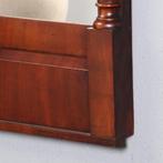 Biedermeier spiegel getoogd en met zuiltjes in donker bloem, Antiek en Kunst, Antiek | Spiegels, Ophalen of Verzenden