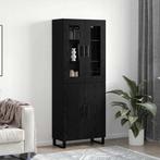 vidaXL Highboard Zwart eiken 69.5 x 34 x 90 cm Bewerkt hout, Huis en Inrichting, Verzenden, Nieuw, 50 tot 100 cm, Minder dan 100 cm