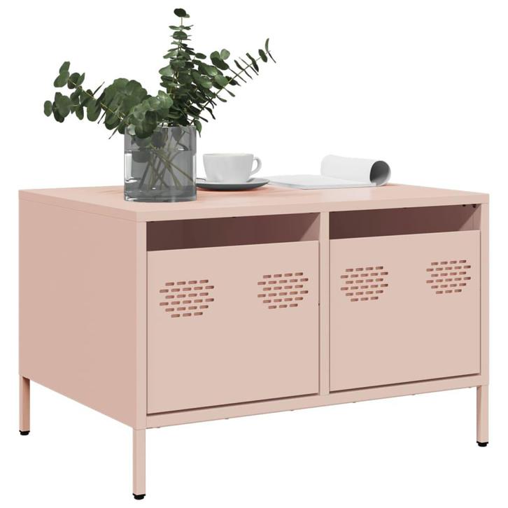vidaXL Tv-meubel 68x50x43,5 cm koudgewalst staal roze, Huis en Inrichting, Kasten | Televisiemeubels, 50 tot 75 cm, Nieuw, Metaal