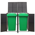 Containerberging dubbel 140x80x117 cm poly rattan zwart, Huis en Inrichting, Verzenden, Nieuw