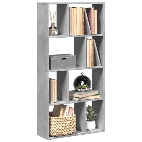 vidaXL Boekenkast 60x20x120 cm bewerkt hout betongrijs, Huis en Inrichting, Kasten | Boekenkasten, Nieuw, Overige houtsoorten