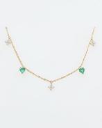 Halsketting - 14 karaat Geel goud - 1.35ct. tw. Smaragd -, Nieuw