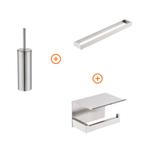 Toilet accessoires set Rvs exclusief met beugel, Verzenden, Nieuw