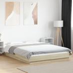 vidaXL Bedframe met LED-verlichting sonoma eikenkleurig, Bruin, Verzenden, Nieuw, 190 cm of minder