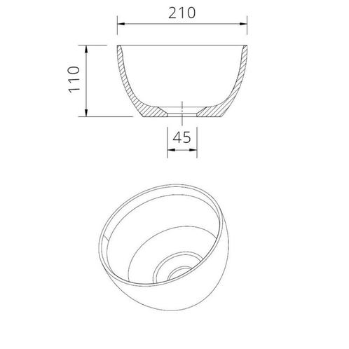 Waskom Aquasplash Aloni Solid Surface Rond 21 cm Mat Wit, Doe-het-zelf en Verbouw, Sanitair, Ophalen of Verzenden