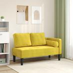 vidaXL Chaise longue met kussens fluweel geel, Verzenden, Nieuw