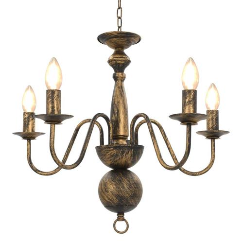 Antieke Kroonluchter | 5xE14 | Retourdeal | Sfeerverlichting, Huis en Inrichting, Lampen | Kroonluchters, Nieuw, Metaal, Ophalen of Verzenden