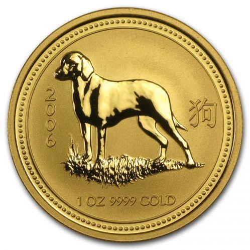 Gouden Lunar I - 1 oz 2006 Year of the Dog (26.334 oplage), Postzegels en Munten, Munten | Oceanië, Losse munt, Goud, Verzenden