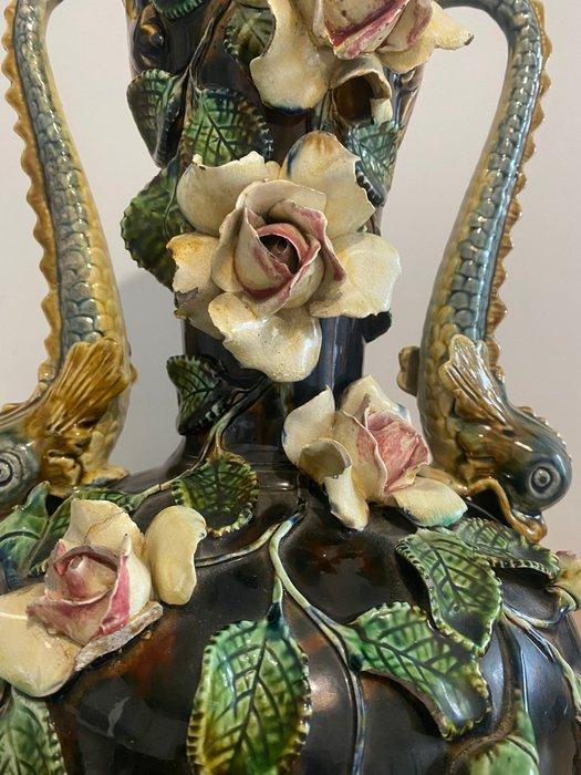Montigny - Vaas - Keramiek - grote vaas barbotine 1900, Antiek en Kunst, Antiek | Glas en Kristal