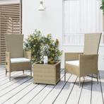 vidaXL 3-delige Loungeset poly rattan en staal beige, 3 zitplaatsen, Nieuw, Loungeset, Verzenden