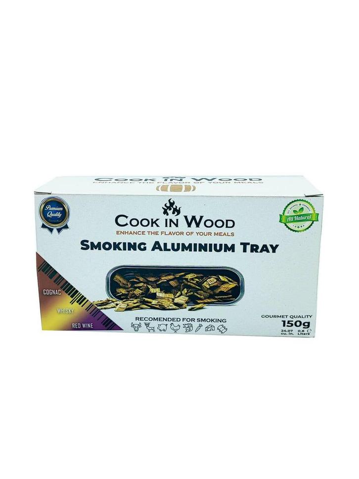 Cook in Wood BBQ oak barrel wood chips mix - aluminium tray, Tuin en Terras, Houtskoolbarbecues, Ophalen of Verzenden