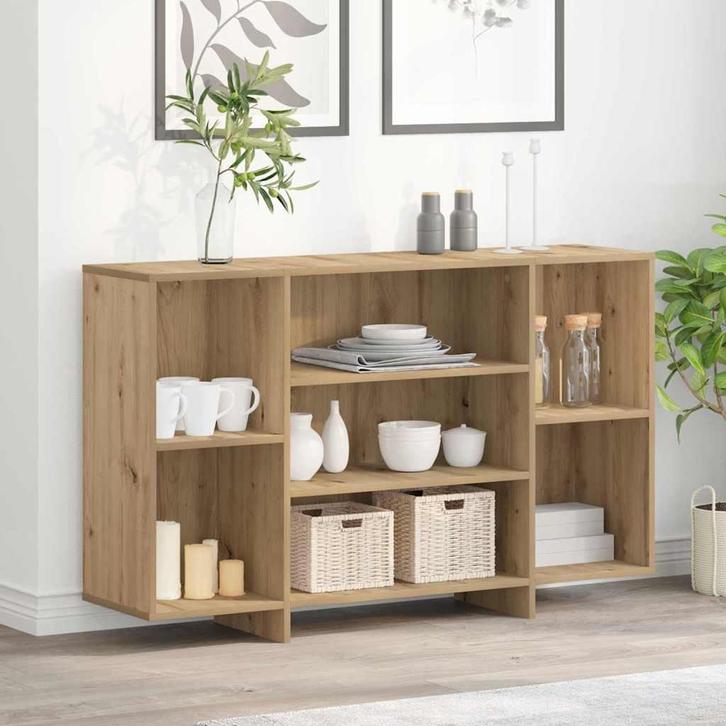 vidaXL Dressoir artisanaal eikenkleurig 120 x 30 x 75 cm, Huis en Inrichting, Kasten | Dressoirs, Nieuw, Minder dan 50 cm, Overige houtsoorten