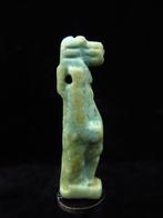 Oud-Egyptisch Faience Taweret-hanger, de hippo-godin van