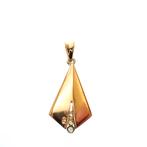 18 Krt. Gouden hanger met aquamarijn (ketting hanger), Ophalen of Verzenden, Gebruikt, Goud, Overige merken