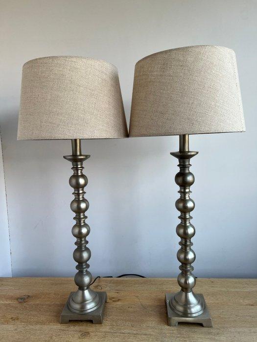 Tafellamp (2) - XL bollen ornamenten zilverkleurige mat, Antiek en Kunst, Curiosa en Brocante