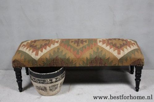 Kleurrijke Sofa Kelim Bankjes Vintage Hocker Landelijke Bank, Huis en Inrichting, Banken | Voetenbanken en Poefen, Nieuw, Hout
