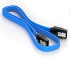 SATA 3 kabel 180/180 50cm Blauw met Clip, Nieuw, Ophalen of Verzenden
