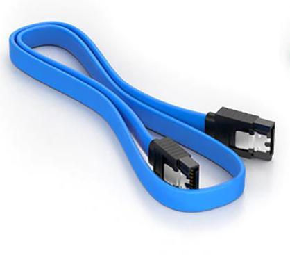 SATA 3 kabel 180/180 50cm Blauw met Clip, Computers en Software, Harde schijven, Ophalen of Verzenden