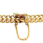 Gouden armband dubbele gourmet 19 cm 18 krt, Sieraden, Tassen en Uiterlijk, Armbanden, Nieuw, Ophalen of Verzenden