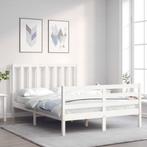 vidaXL Bedframe zonder matras massief grenenhout wit 140x200, Huis en Inrichting, Slaapkamer | Bedden, Verzenden, Wit, 140 cm