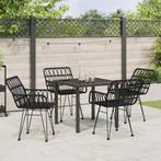 vidaXL 5-delige tuinset Zwart Poly rattan, Tuin en Terras, Verzenden, Nieuw, Rotan, Tuinset