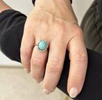 Zonder Minimumprijs - Ring - 18 karaat Witgoud - Turchese en, Sieraden, Tassen en Uiterlijk, Ringen, Nieuw