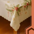 Ruhhy kersttafelkleed wit 220x140 cm – elegant, vlekafsto., Ophalen of Verzenden, Nieuw