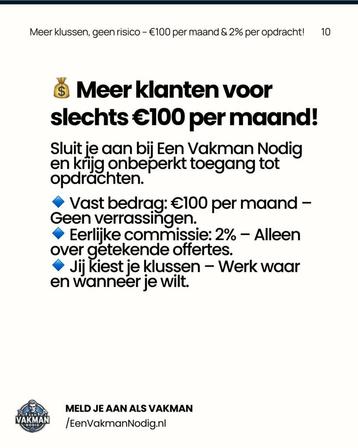 Schoonmakers: Verdien Meer, Betaal Pas Bij Succes! beschikbaar voor biedingen