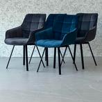 Eetkamerstoel Velourse Blauw Grijs