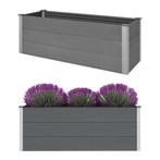 vidaXL Plantenbak verhoogd 150x50x54 cm HKC grijs, Tuin en Terras, 100 cm of meer, Verzenden, Nieuw, Hout