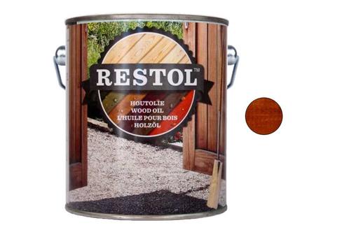 Restol Restol houtolie zijdeglans transparant 5 liter, bruin, Doe-het-zelf en Verbouw, Verf, Beits en Lak, Nieuw, Verzenden