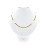 Bicolor gouden panterschakel collier. (Ketting), Ophalen of Verzenden, Gebruikt, Overige kleuren, Goud