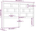vidaXL - Hoofdbord - 146x4x100 - cm - massief - grenenhout -, Ophalen of Verzenden, Zo goed als nieuw